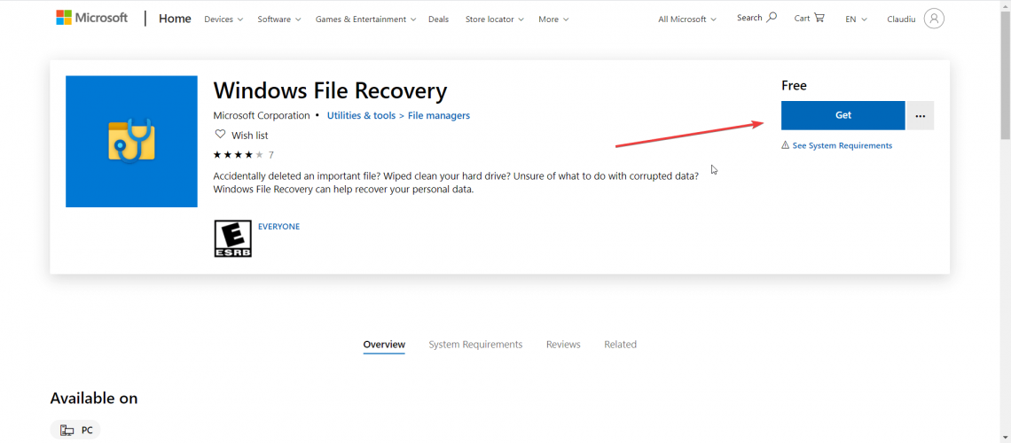 Download Windows File Recovery