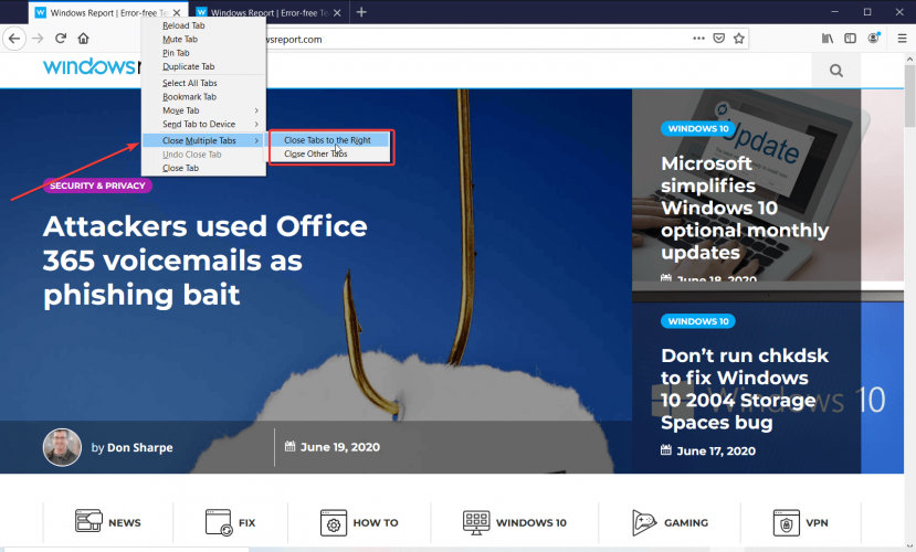 Firefox 78 close multiple tabs