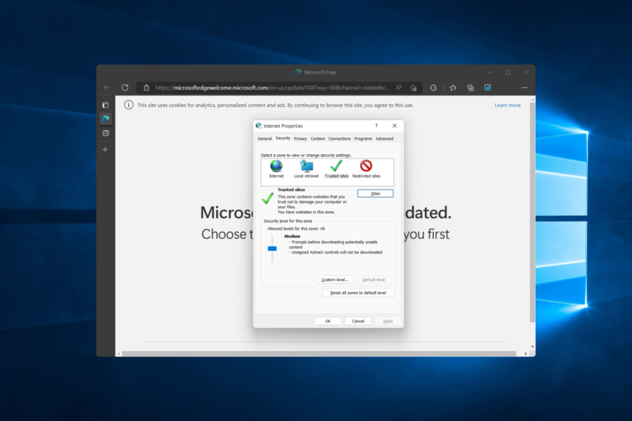 edge-w10-options unable to display rd web access