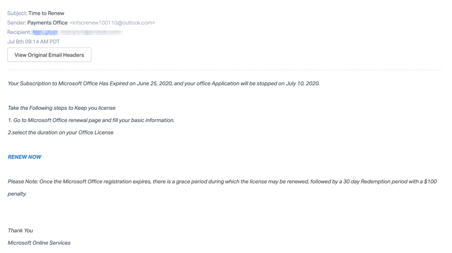 phishing attack Microsoft 365