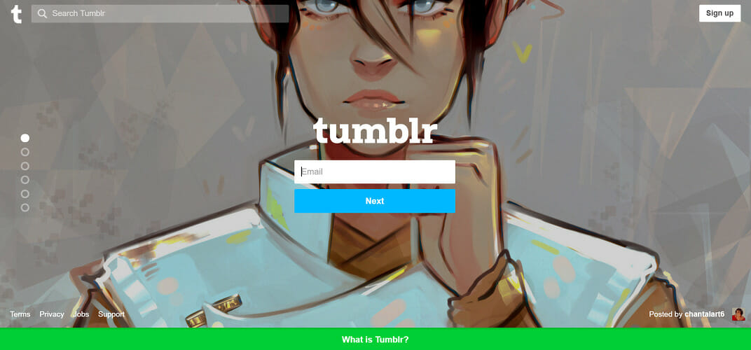 tumblr login page