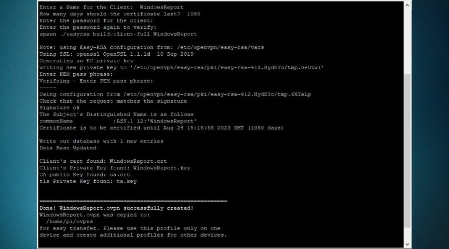 How to add a PiVPN profile