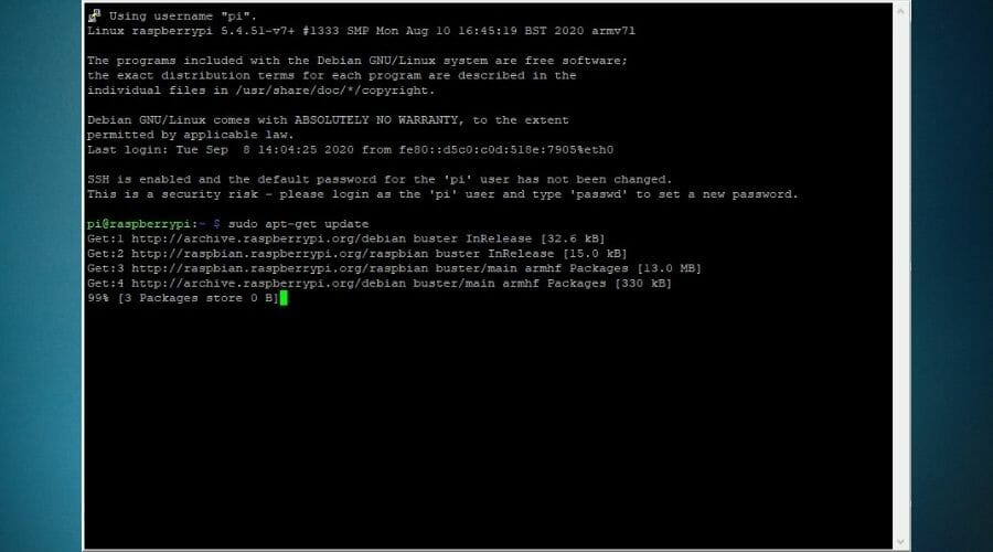 Update SSH Raspberry Pi