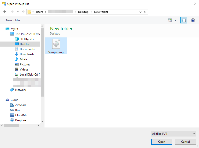 winzip open img