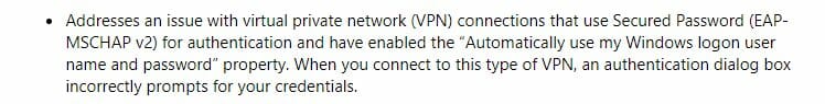 KB4580364 VPN fix