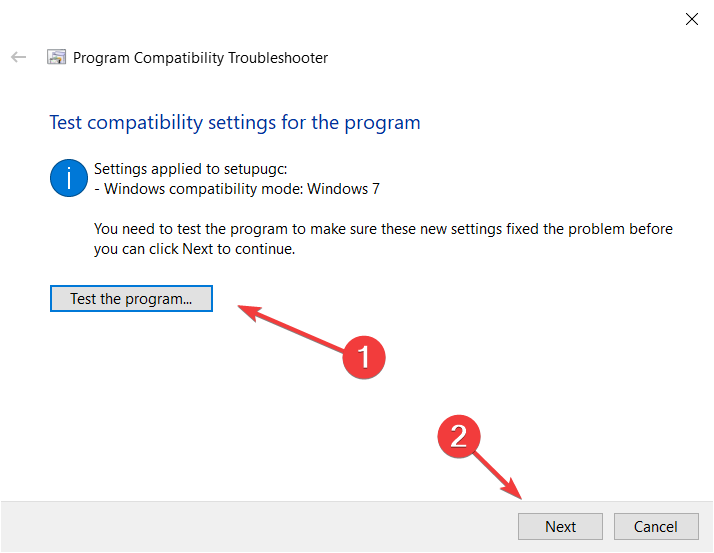 windows prueba el programa