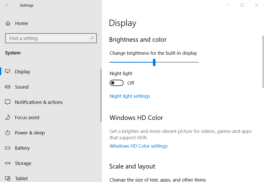 go to display settings