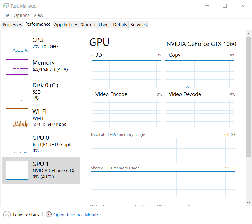 GPU 1 how much vram do i have windows 10