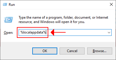run the localappdata command