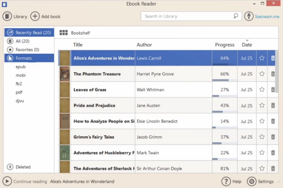 ice cream ebook reader