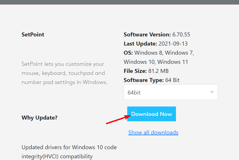 download-setpoint receptor unificador logitech não funciona