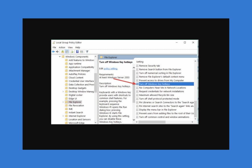 disable hotkeys windows 10