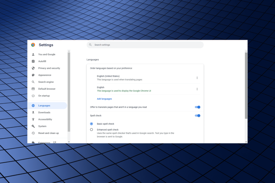 Fix chrome language not changing