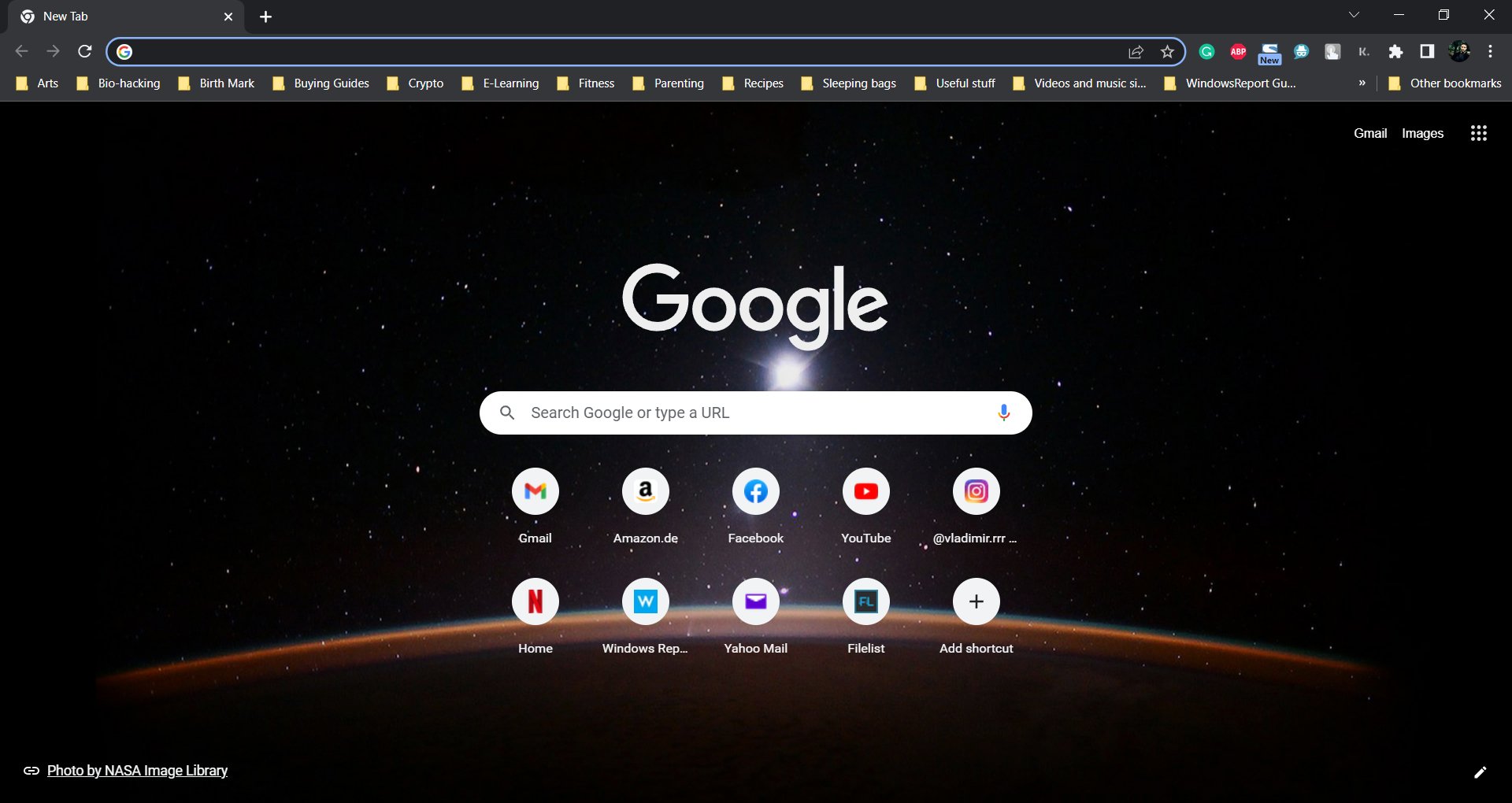 chrome homepage