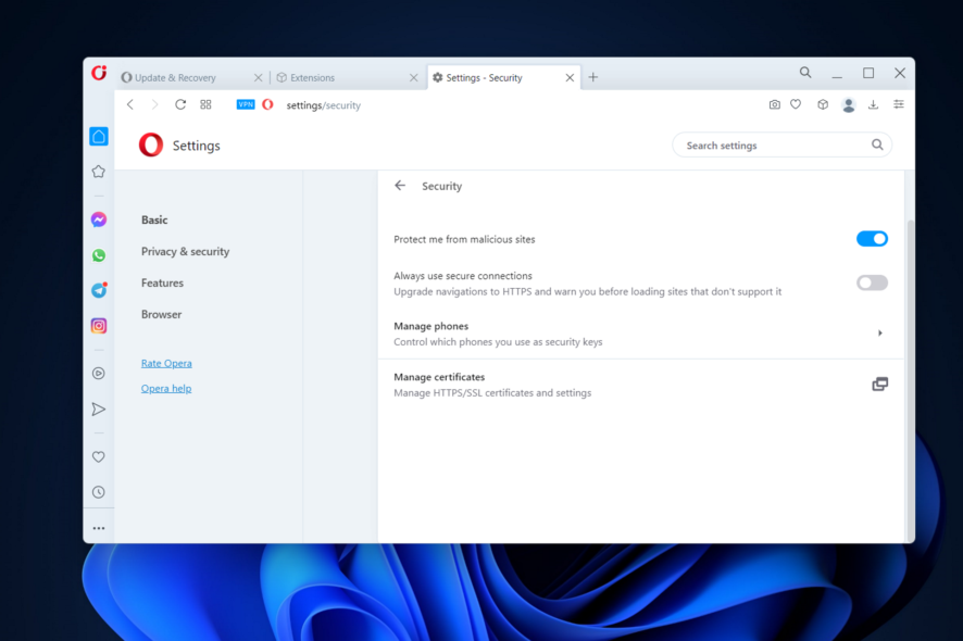 opera-security firefox parental controls