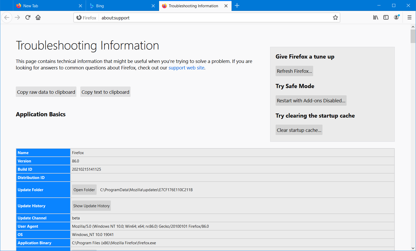 Troubleshooting Information tab facebook games not loading in browser