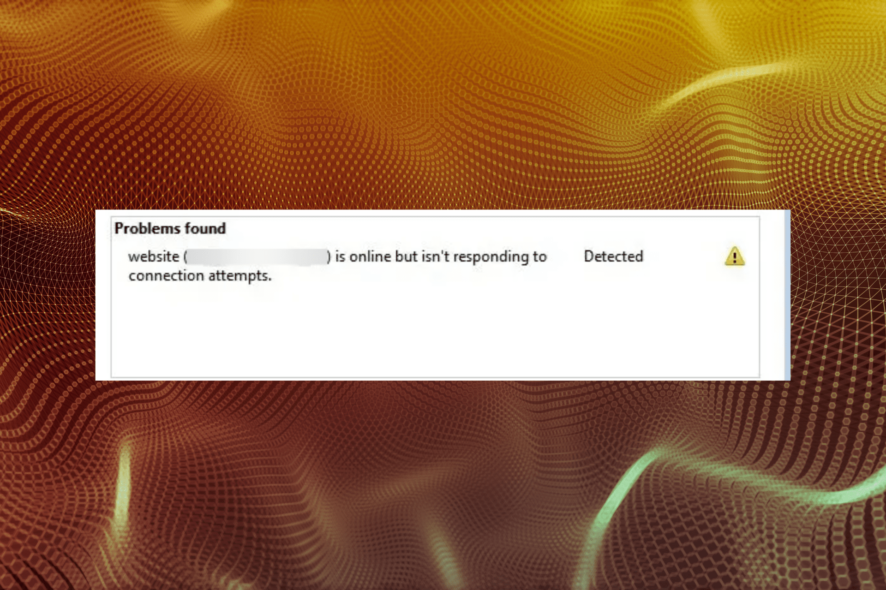 Fix website is online but isn't responding to connection attempts