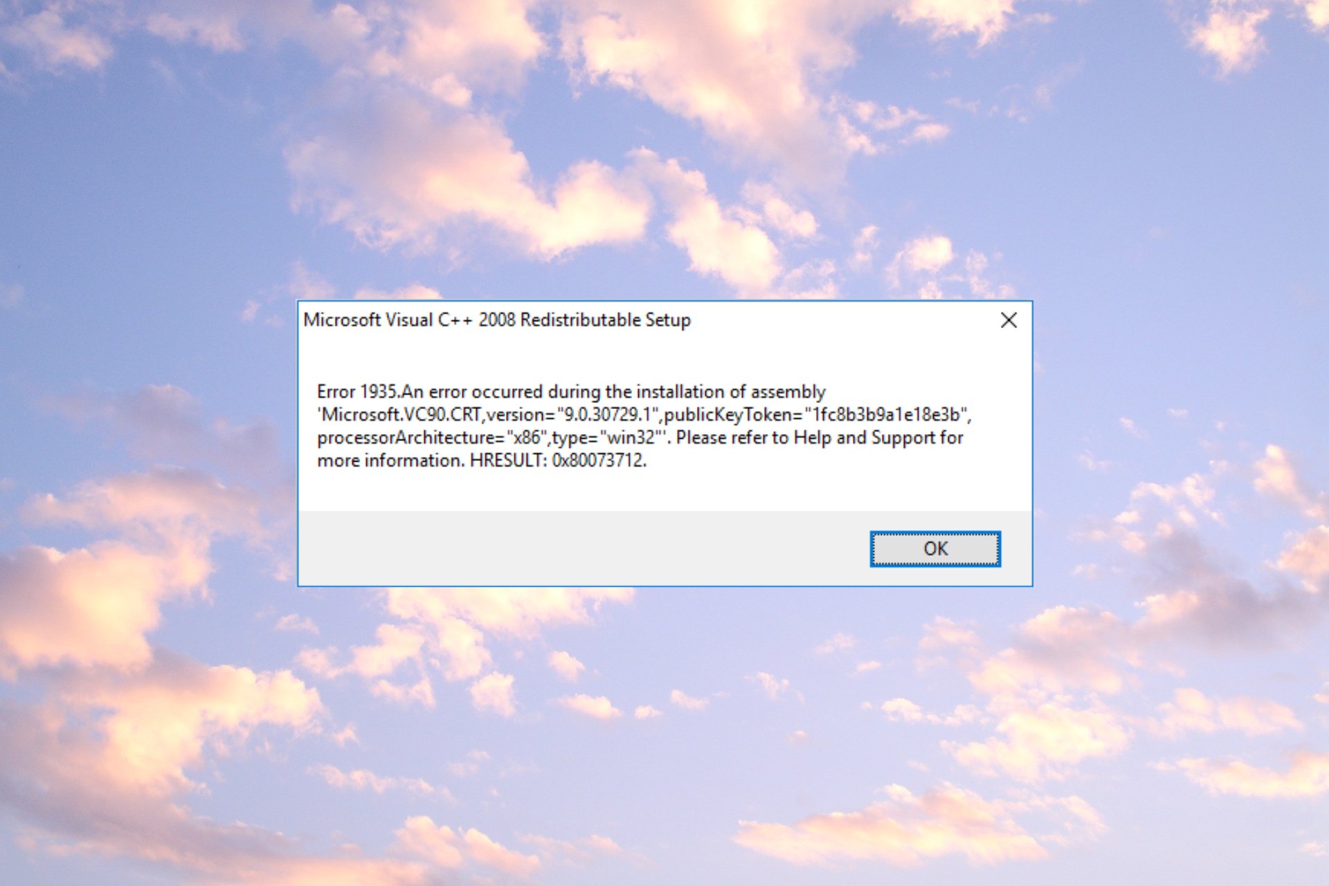 How to fix error 1935