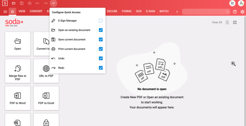 soda pdf interface