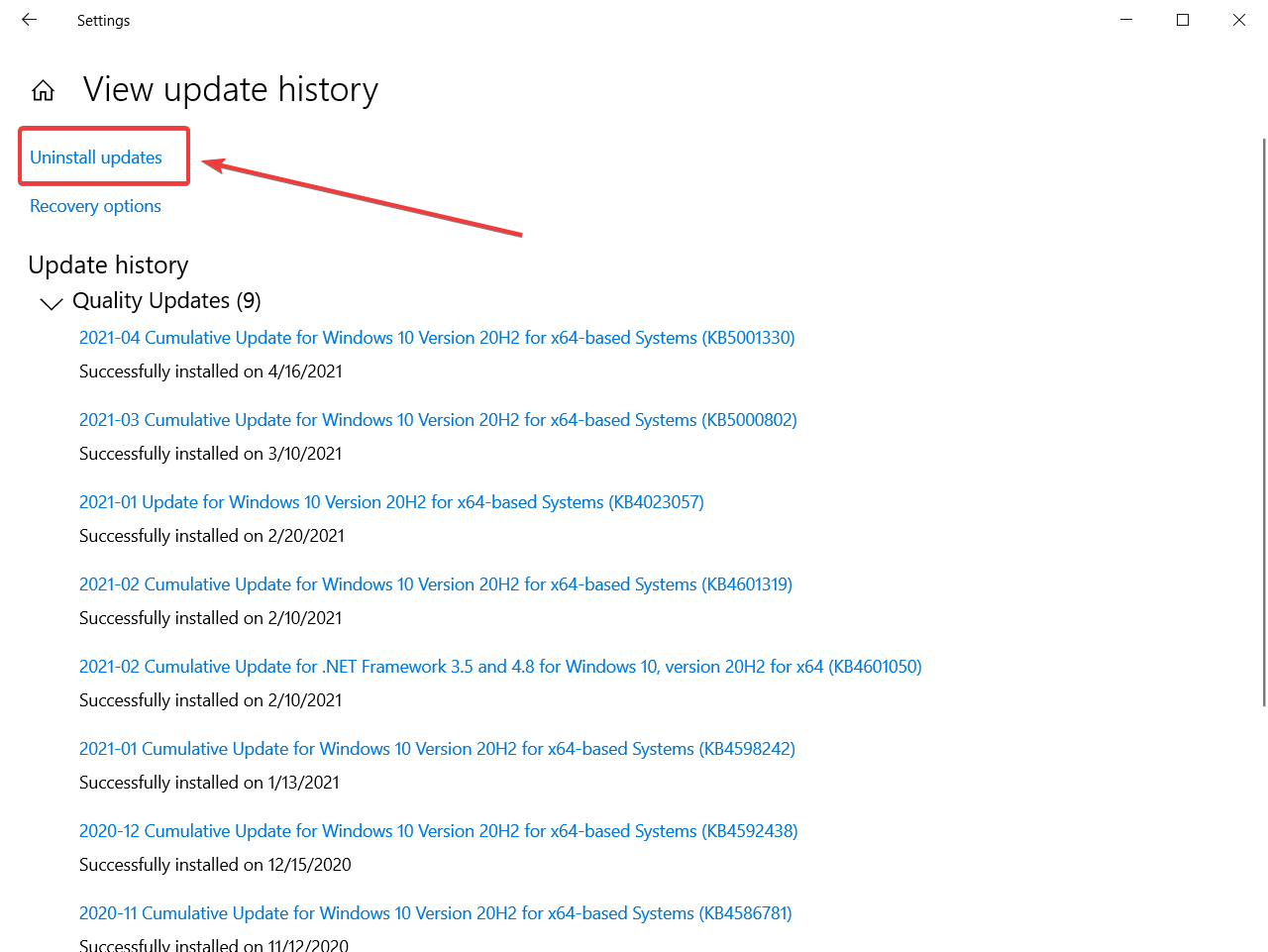 uninstall-updates