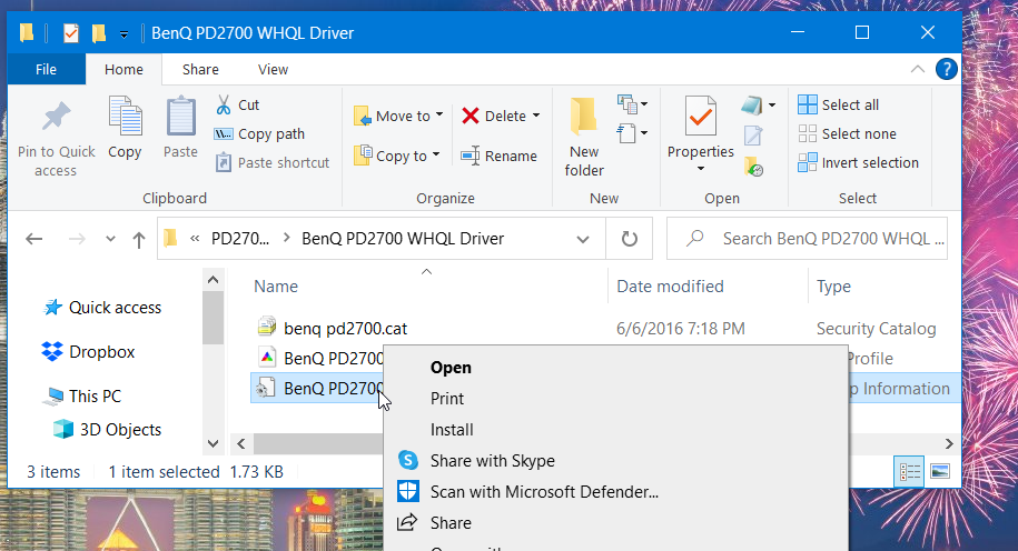 The Install option how to install drivers without exe
