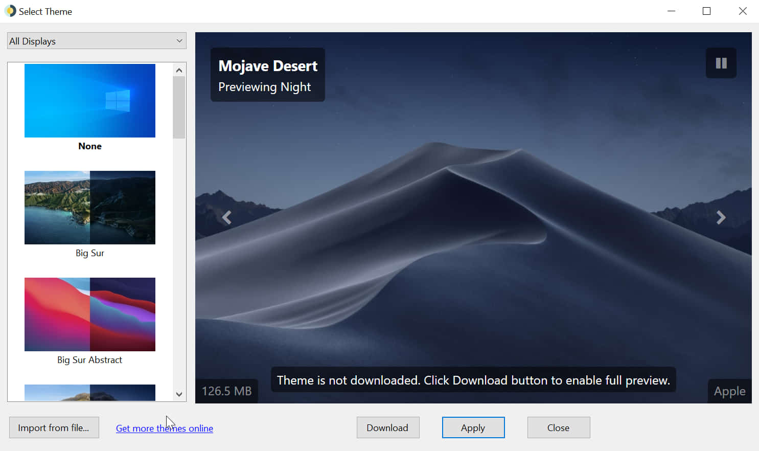 choose theme for a dynamic wallpaper on windows 10