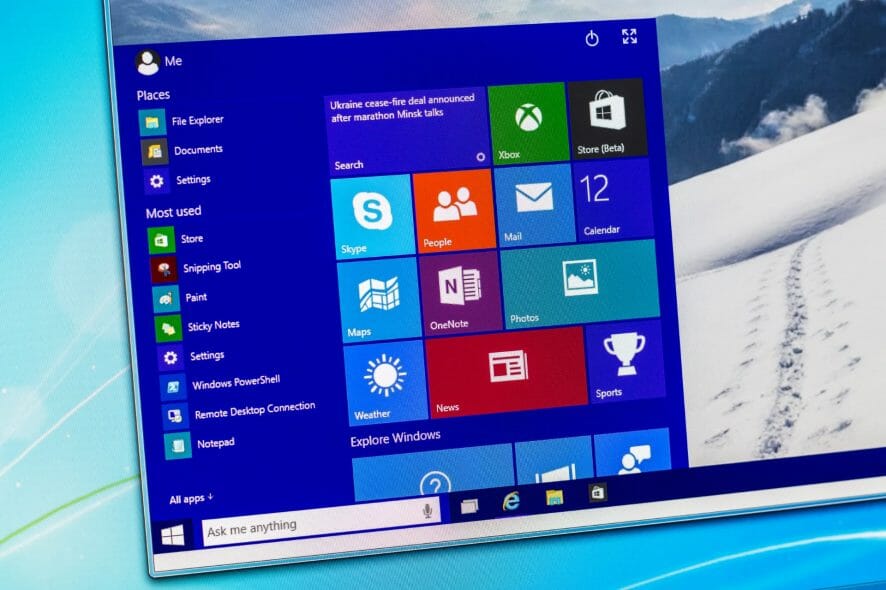 Windows 11 start menu