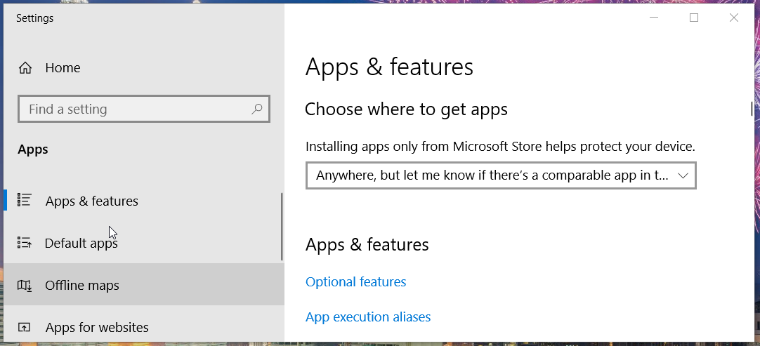 The Apps & features tab microsoft solitaire collection not connecting to internet