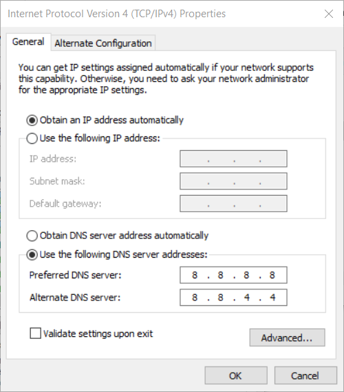set google dns settings