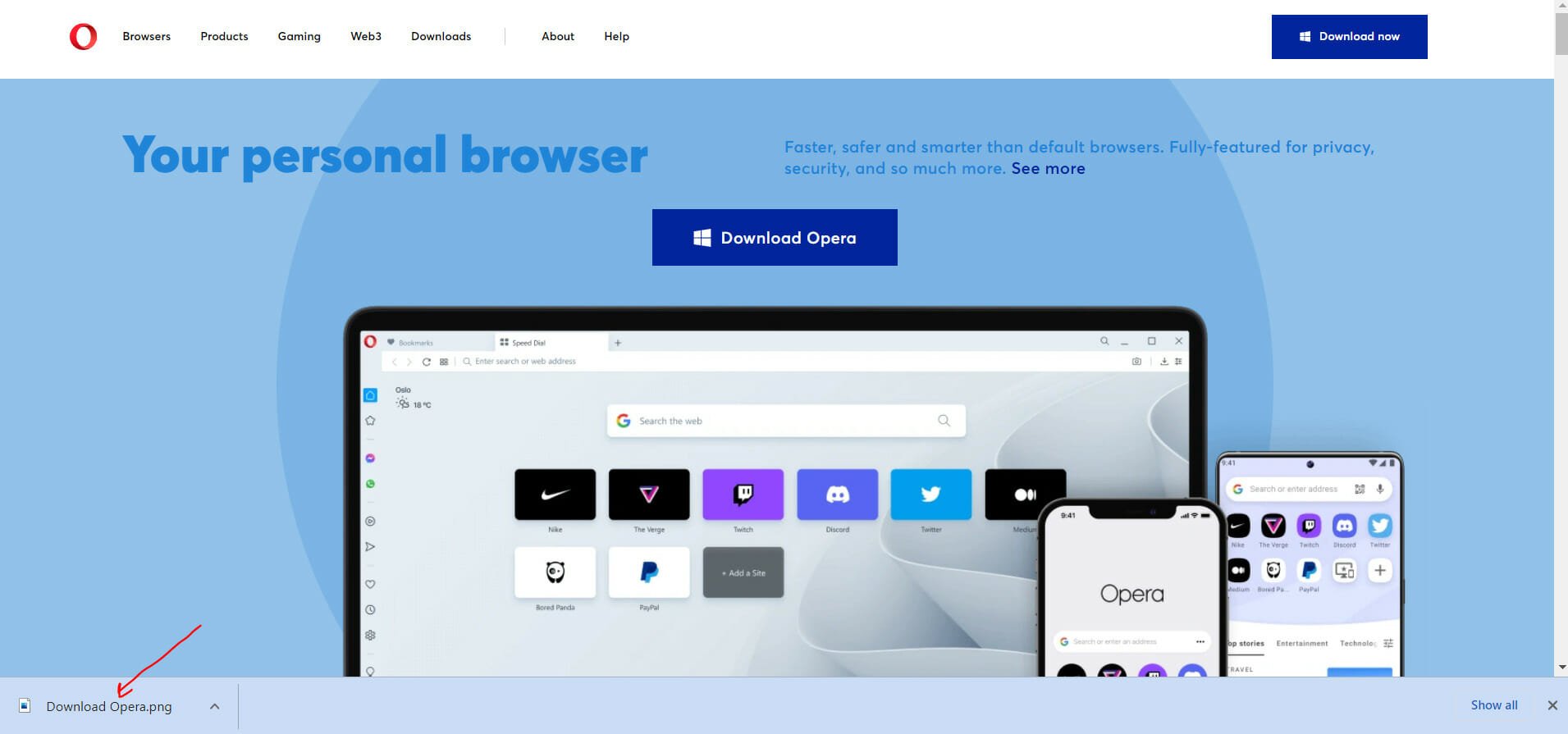 setup Opera