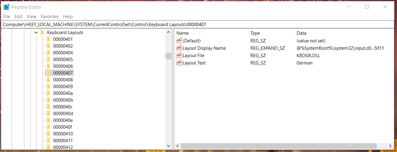 Layout text string Cannot remove keyboard language Windows 10