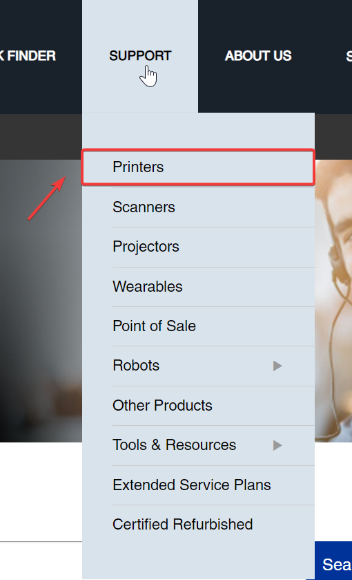 go to printers section epson