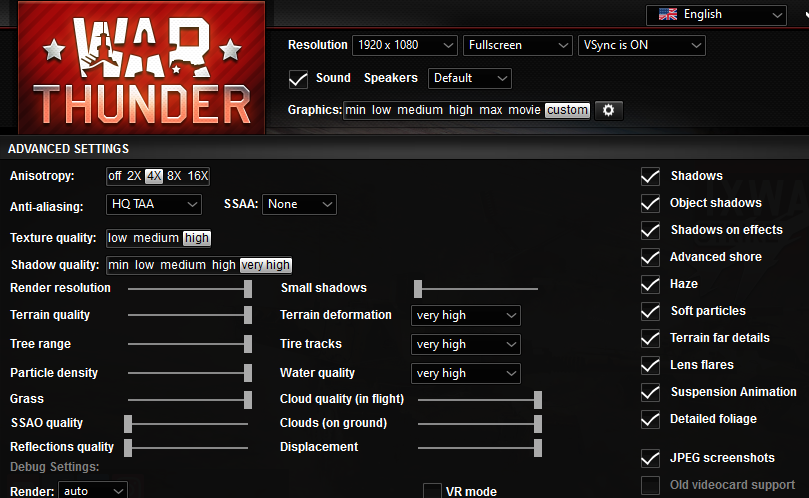 Graphics settings war thunder video driver hung and was restarted