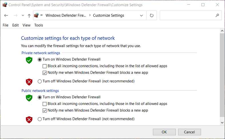 The Windows Defender options microsoft solitaire collection not connecting to internet