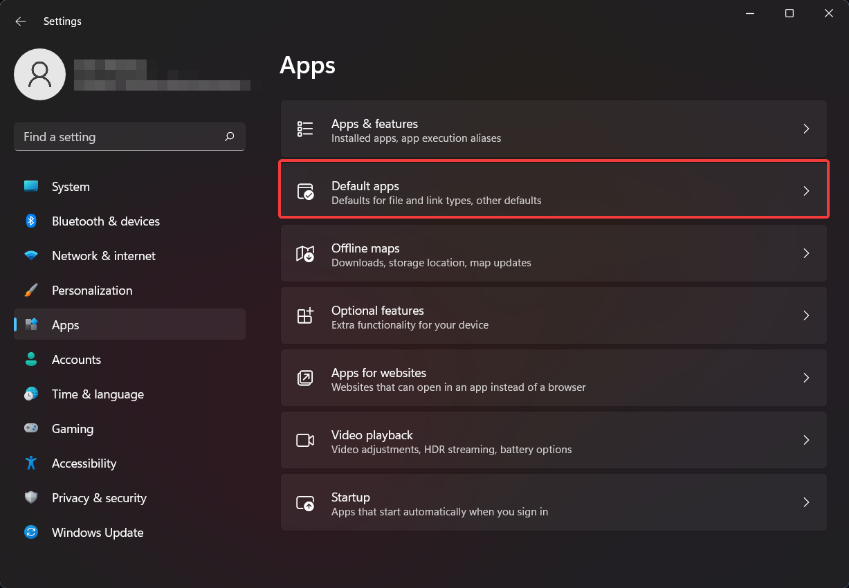 default apps windows 11