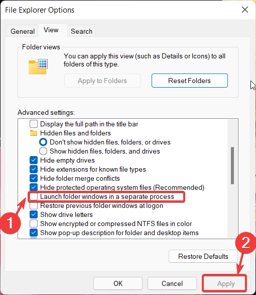 file explorer process launch folder windows