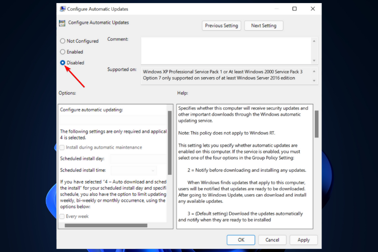 block windows 11 update setting gpedit