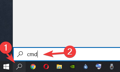 search for cmd in the taskbar