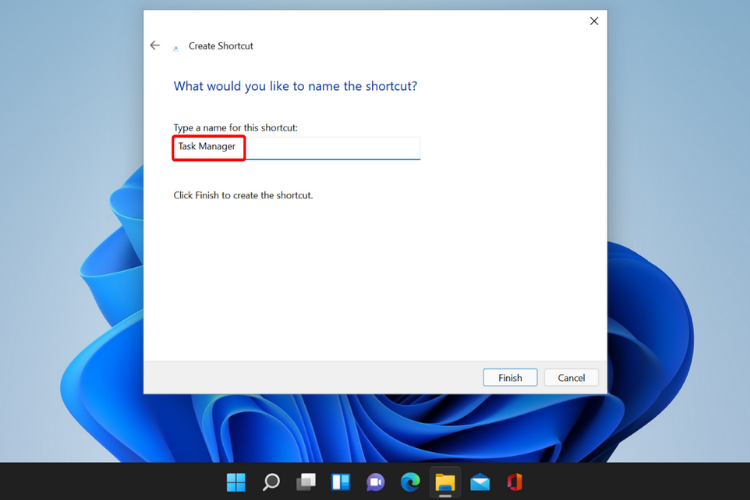 Rename shortcut Task Manager desktop