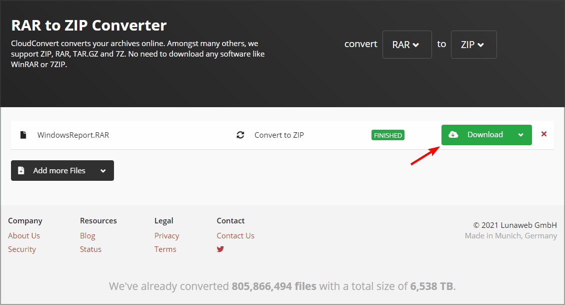 download converted rar file