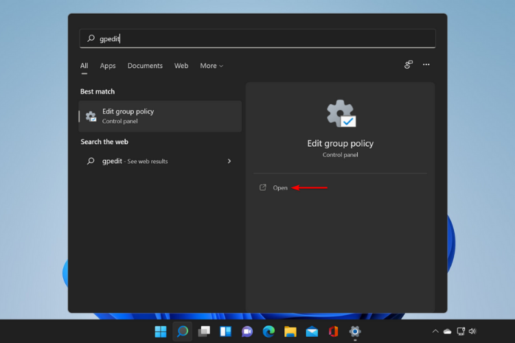 open gpedit in Win 11