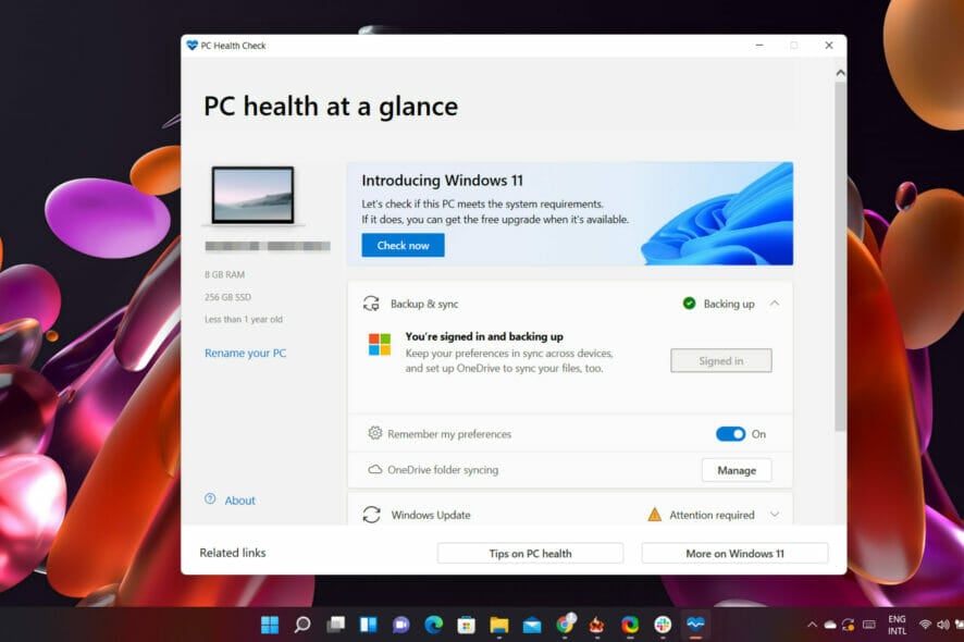 pc health check app