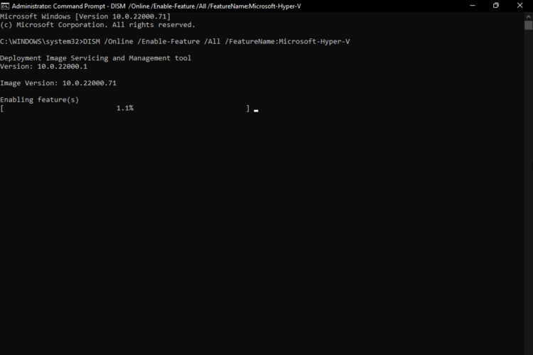 enable hyperv windows 11 cmd