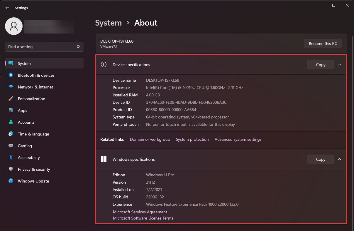 check pc specs windows 11