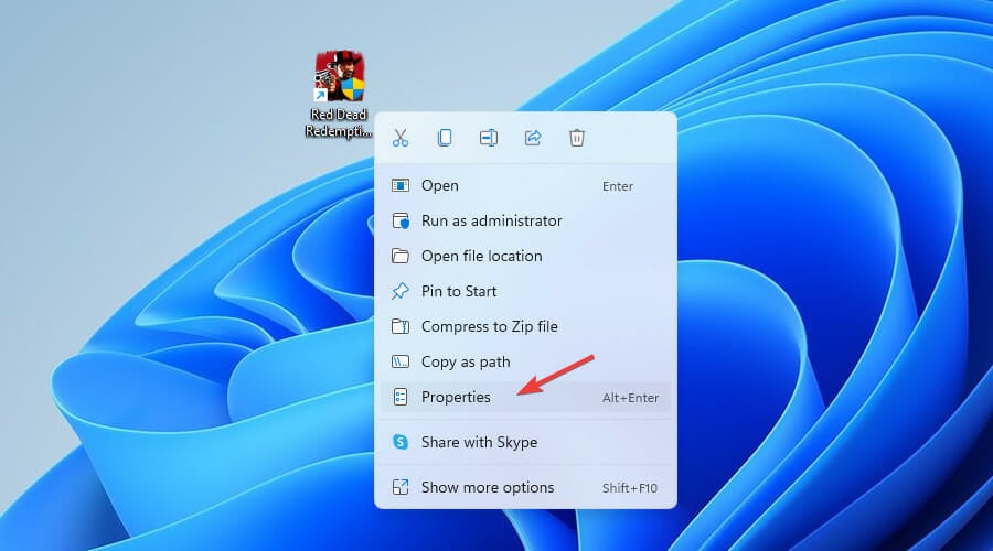 right click and choose properties