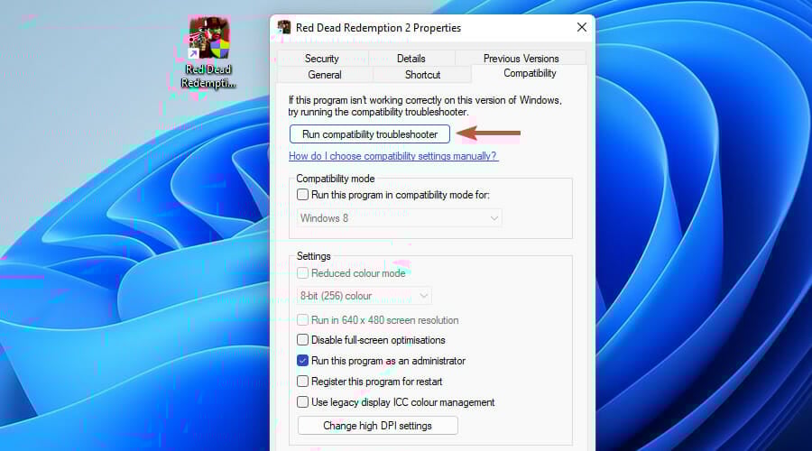 run in compatibility mode old game windows 11