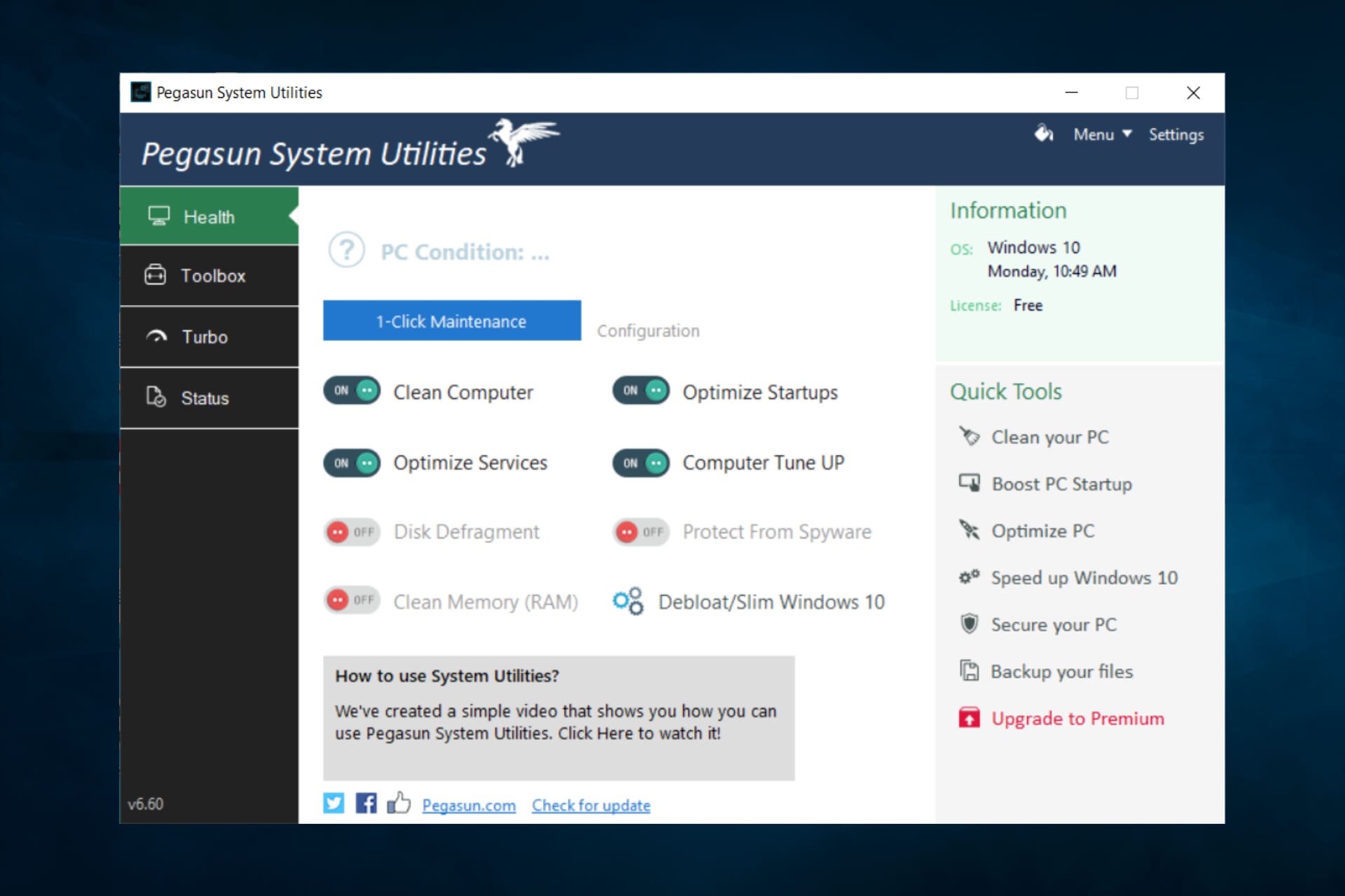 pegasun system utilities