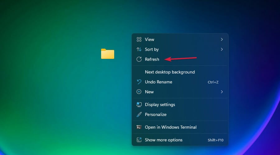 refresh the desktop