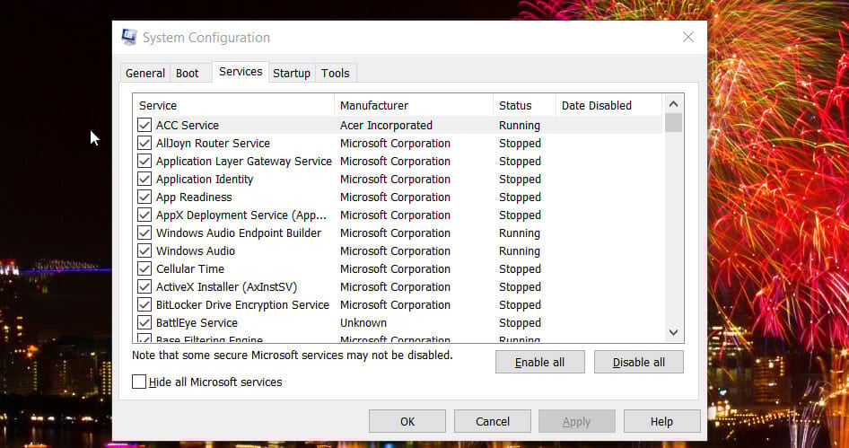 The Services tab you have been disconnected from blizzard services
