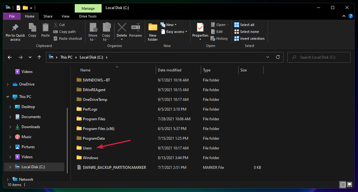 remove user account windows 11 folder